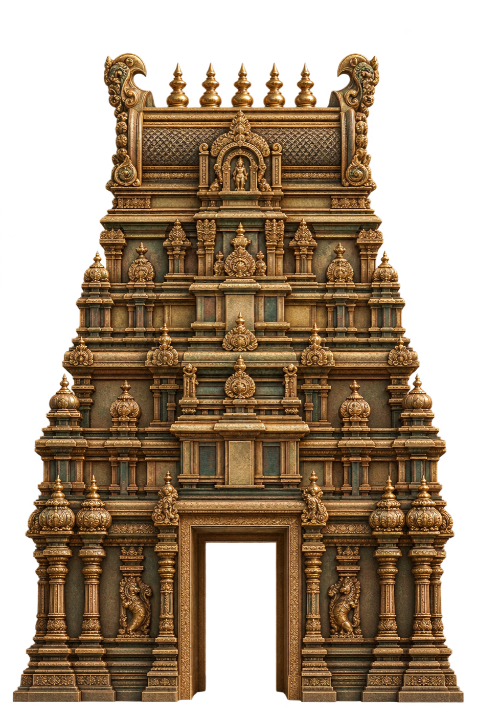 Goldener Tempelturm (Gopuram)